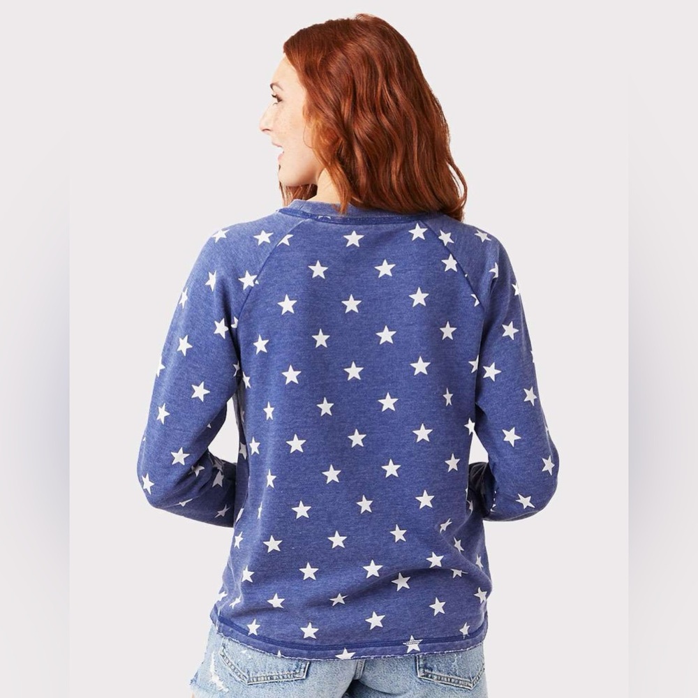 Alternative Apparel Lazy Day Mineral Wash French Terry Star Pullover Sweatshirt - Picture 4 of 17